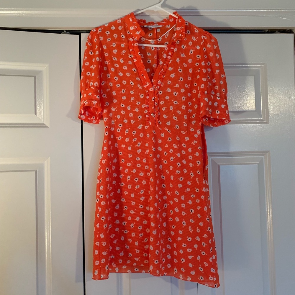Zara chiffon floral mini dress